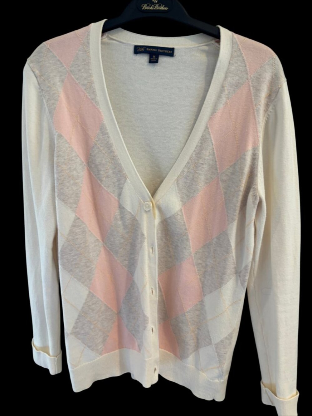 Brooks Brothers 346 Argyle V-Neck Cardigan Sweater Bundle Set 2-Pack - Size M